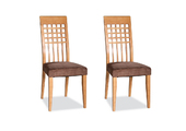 Lot de deux chaises bois ch&ecirc;ne clair REBECCA