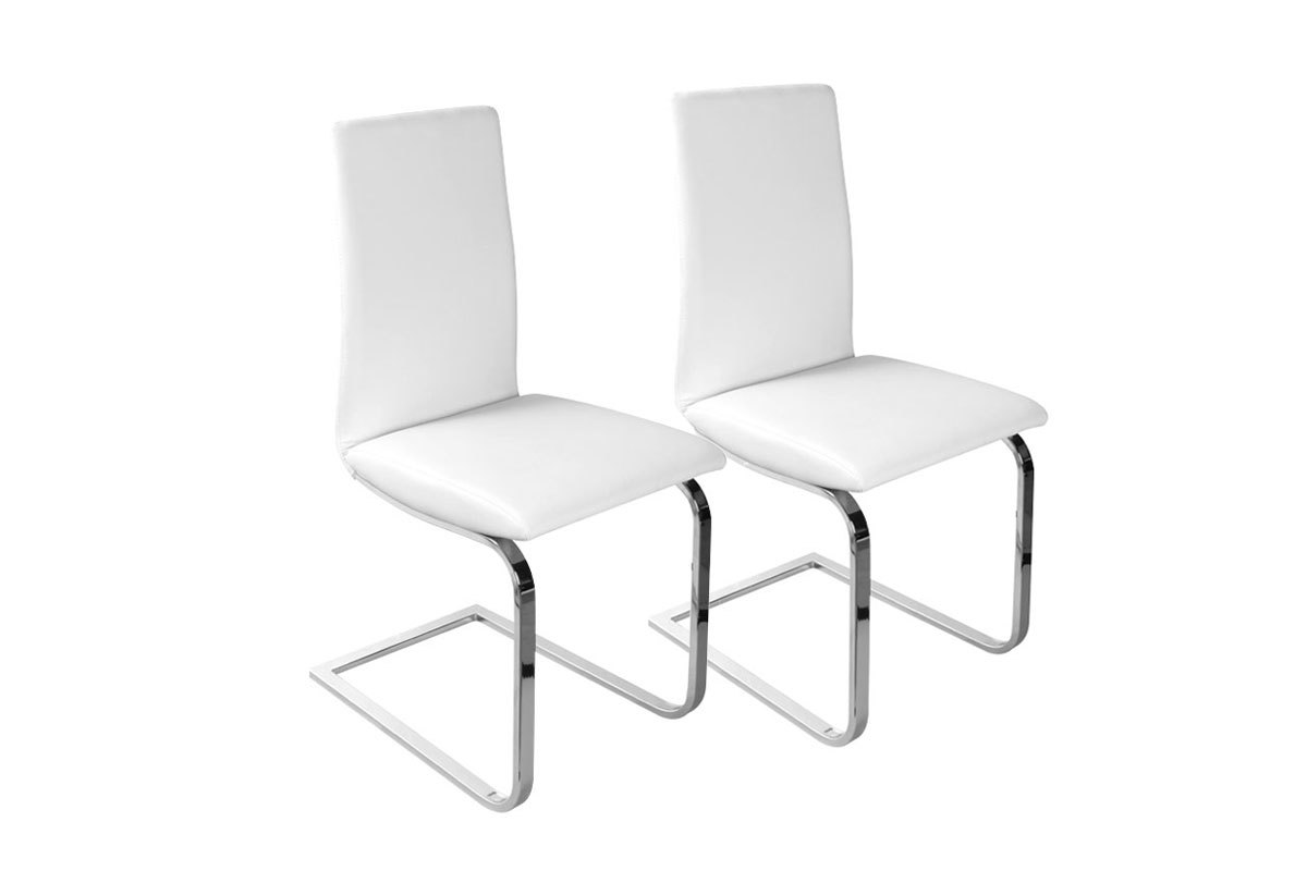 Lot de deux chaises design blanches CARYS