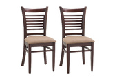 Lot de deux chaises weng&eacute; en ch&ecirc;ne CATHY