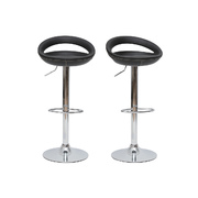 Lote de 2 taburetes COMET con recubrimiento de PVC color negro image pub1