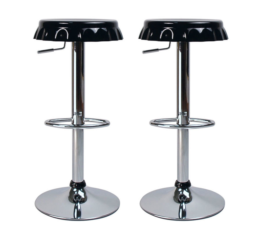 Lote de 2 taburetes de bar CAPSULE de color negro image 1