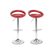 Lote de 2 taburetes de bar COMET color rojo burdeos image pub1