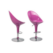 Lote de 2 taburetes de bar HUEVO color rosa image pub1