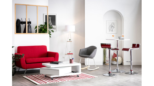 Lote de 2 taburetes de bar WAVES color blanco image 1