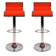 Lote de 2 taburetes de bar WAVES color naranja image pub1