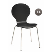 Lote de 4 sillas de cocina/comedor de color negras Abigail image pub1