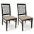 Lots de 2 Chaises cuisine / salle &agrave; manger - KORINA WENGE - Assise Microfibre Sable image pub1