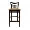 Lots de 2 Chaises de bar ELINA cuisine/salle &agrave; manger - WENGE - Assise Microfibre Marron Clair