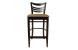 Lots de 2 Chaises de bar ELINA cuisine/salle &agrave; manger - WENGE - Assise Microfibre Marron Clair image 2