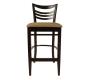Lots de 2 Chaises de bar ELINA cuisine/salle &agrave; manger - WENGE - Assise Microfibre Marron Clair image 2