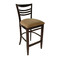 Lots de 2 Chaises de bar ELINA cuisine/salle &agrave; manger - WENGE - Assise Microfibre Marron Clair image pub1