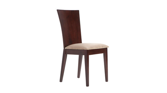 Lots de 2 Chaises MAIDA cuisine / salle &agrave; manger - WENGE - Assise Microfibre marron clair image 1