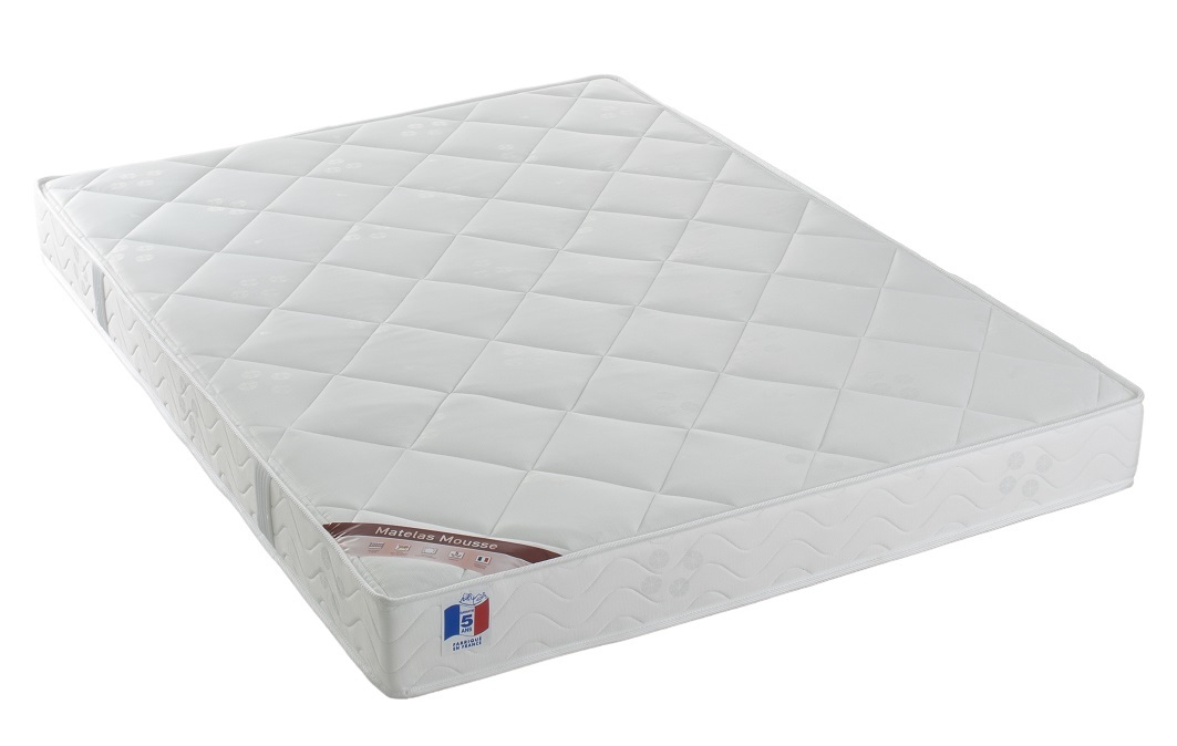 Matelas mousse 140x190 cm haute densit&eacute; confort plus