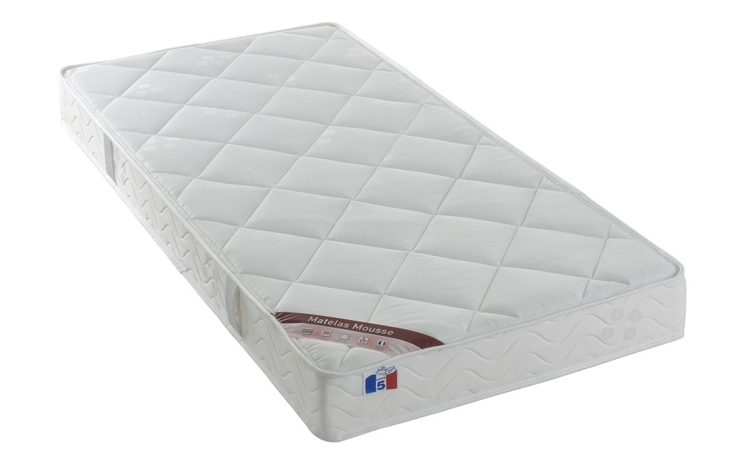 Matelas mousse 90x190 cm haute densit&eacute; confort plus