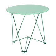 Mesa de cocina/comedor redonda JANIS 80cm de acero y cristal templado image pub1