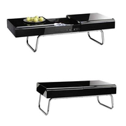 Mesa de sal&oacute;n RILEY de color negro lacada y desplegable image pub1