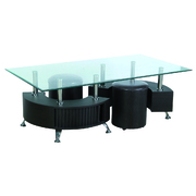 Mesa de sal&oacute;n y sus 2 pufs de dise&ntilde;o Joana. image pub1