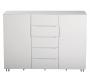 Meuble de rangement blanc NEW YORK 5 tiroirs et 2 portes 