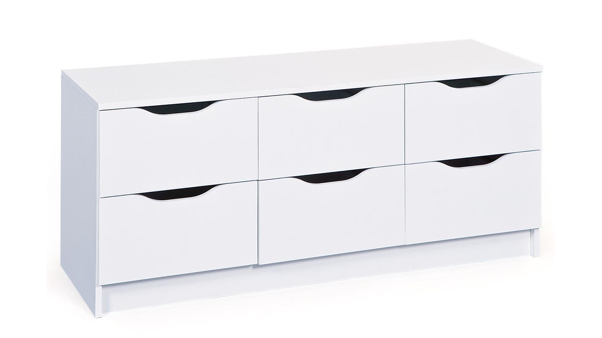 Meuble de rangement design 6 tiroirs blanc DRAW