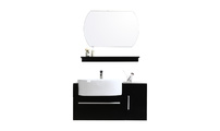 Meuble de salle de bain Sullivan : vasque, meuble sous vasque, &eacute;tag&egrave;re et miroir