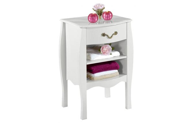 Meuble de salle de bains / rangement baroque blanc Louisa