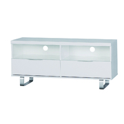 Meuble tv design blanc 2 casiers et 2 tiroirs LEA image pub1