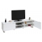 Meuble TV design laqu&eacute; blanc HALIFAX