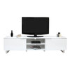 Meuble TV design laqu&eacute; blanc HALIFAX