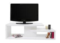 Meuble TV design laqu&eacute; blanc HALTON