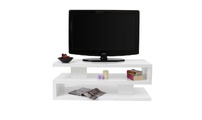 Meuble TV design laqu&eacute; blanc NEXY