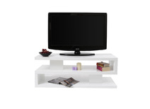 Meuble TV design laqu&eacute; blanc NEXY