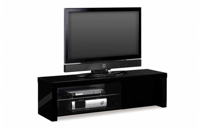 Meuble tv design laqu&eacute; noir New York