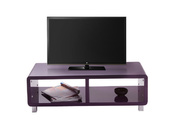 Meuble TV design laqu&eacute; violet PIXY
