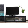 Meuble TV design lumineux 1.25 m blanc et noir SYMBIOSIS