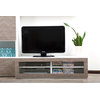 Meuble TV design lumineux 1.25 m blanc et taupe SYMBIOSIS