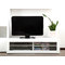 Meuble TV design lumineux 1.25 m blanc laqu&eacute; SYMBIOSIS