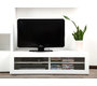 Meuble TV design lumineux 1.25 m blanc laqu&eacute; SYMBIOSIS
