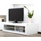 Meuble TV design lumineux 1.25 m blanc laqu&eacute; SYMBIOSIS