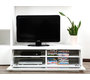 Meuble TV design lumineux 1.25 m blanc laqu&eacute; SYMBIOSIS