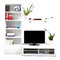 Meuble TV design lumineux 1.25 m blanc laqu&eacute; SYMBIOSIS