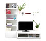 Meuble TV design lumineux 1.25 m blanc laqu&eacute; SYMBIOSIS