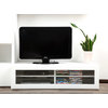 Meuble TV design lumineux 1.25 m blanc laqu&eacute; SYMBIOSIS