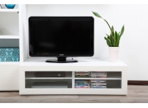 Meuble TV design lumineux 1.25 m blanc SYMBIOSIS