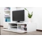 Meuble TV design lumineux 1.25 m blanc SYMBIOSIS