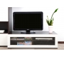 Meuble TV design lumineux 1.25 m chocolat et blanc SYMBIOSIS