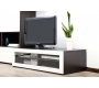 Meuble TV design lumineux 1.25 m chocolat et blanc SYMBIOSIS