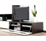 Meuble TV design lumineux 1.25 m chocolat et blanc SYMBIOSIS