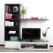 Meuble TV design lumineux 1.25 m chocolat et blanc SYMBIOSIS