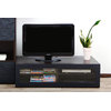 Meuble TV design lumineux 1.25 m chocolat et noir SYMBIOSIS