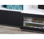 Meuble TV design lumineux 1.89 m blanc et noir SYMBIOSIS